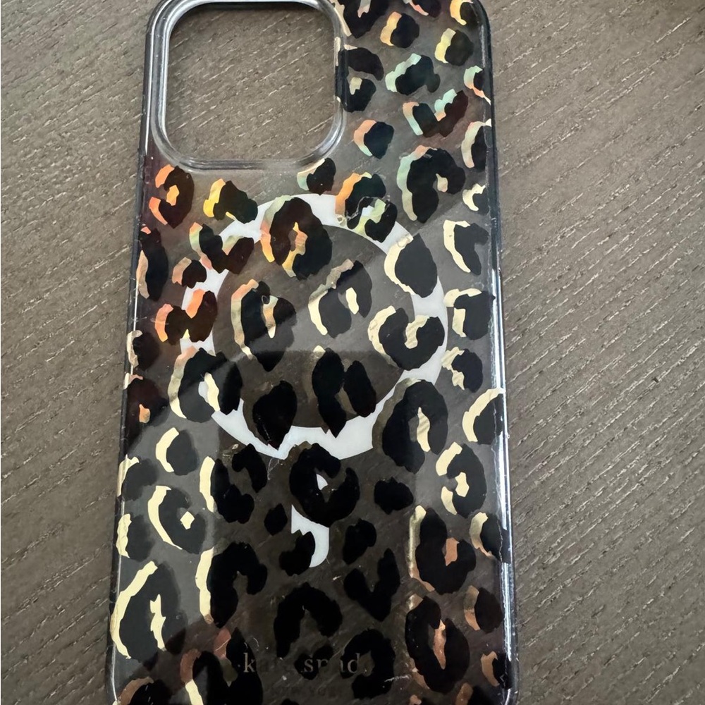 Kate Spade Black and Brown Animal Print Phone Case